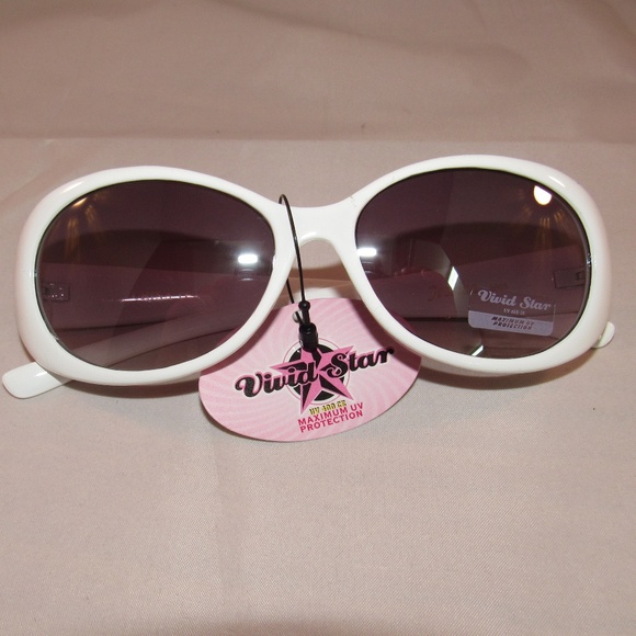 WHITE VIVID STAR SUNGLASSES NEW - Picture 2 of 6